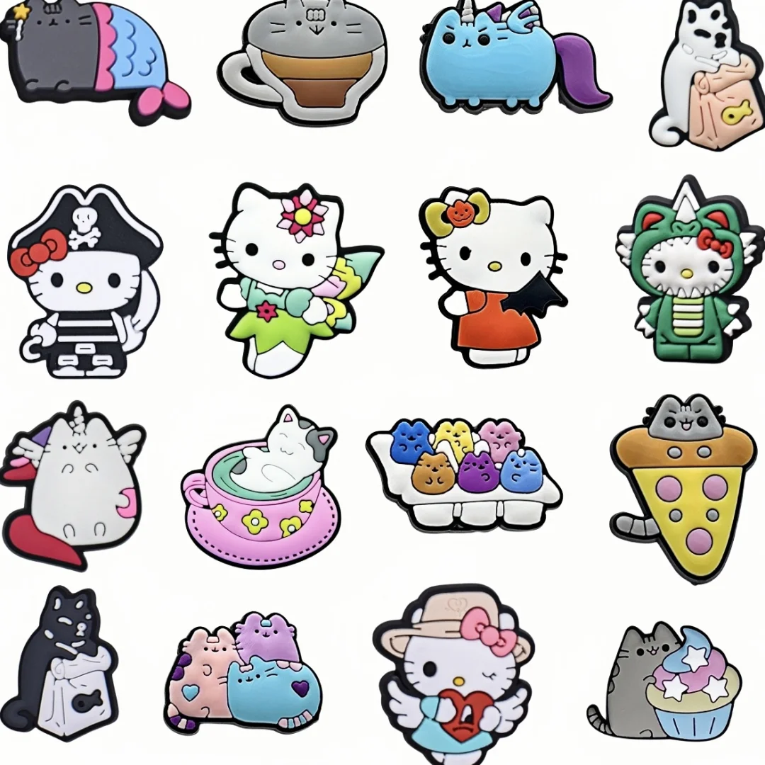 Wholesale Cute Cartoon Cat Mexican Flag Butterfly Anime Bunny PVC Shoe Charms for Custom Clog Decorations