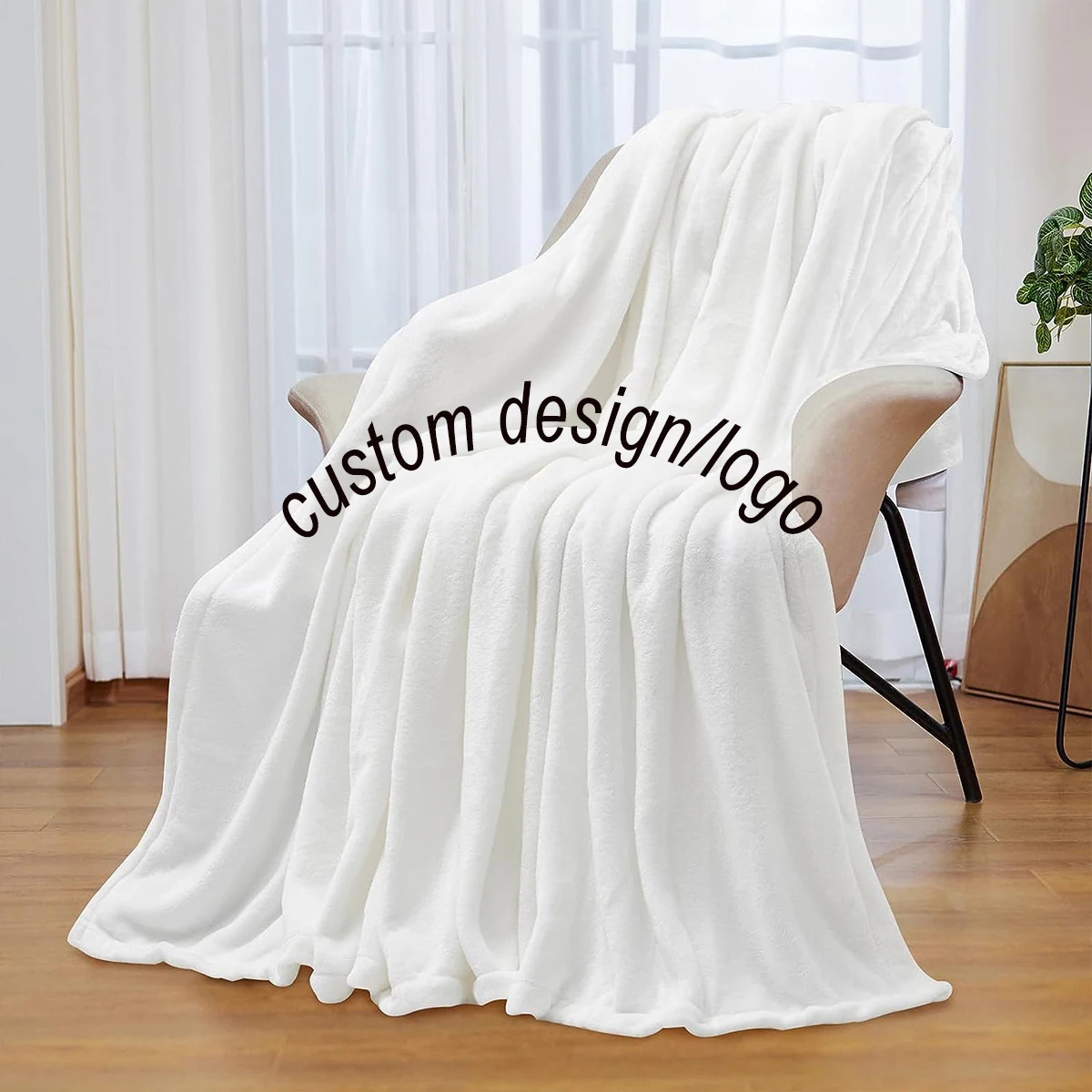 Personalized Custom Design logo Printing extra Thick Washing Flannel Fleece Velvet Plush Throw Blanket