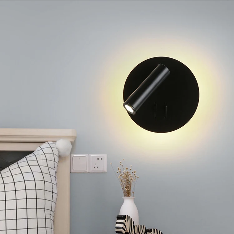 Reading Mounted Compound Bracket Round Decoration Living Room Modern Indoor LED Wall Light