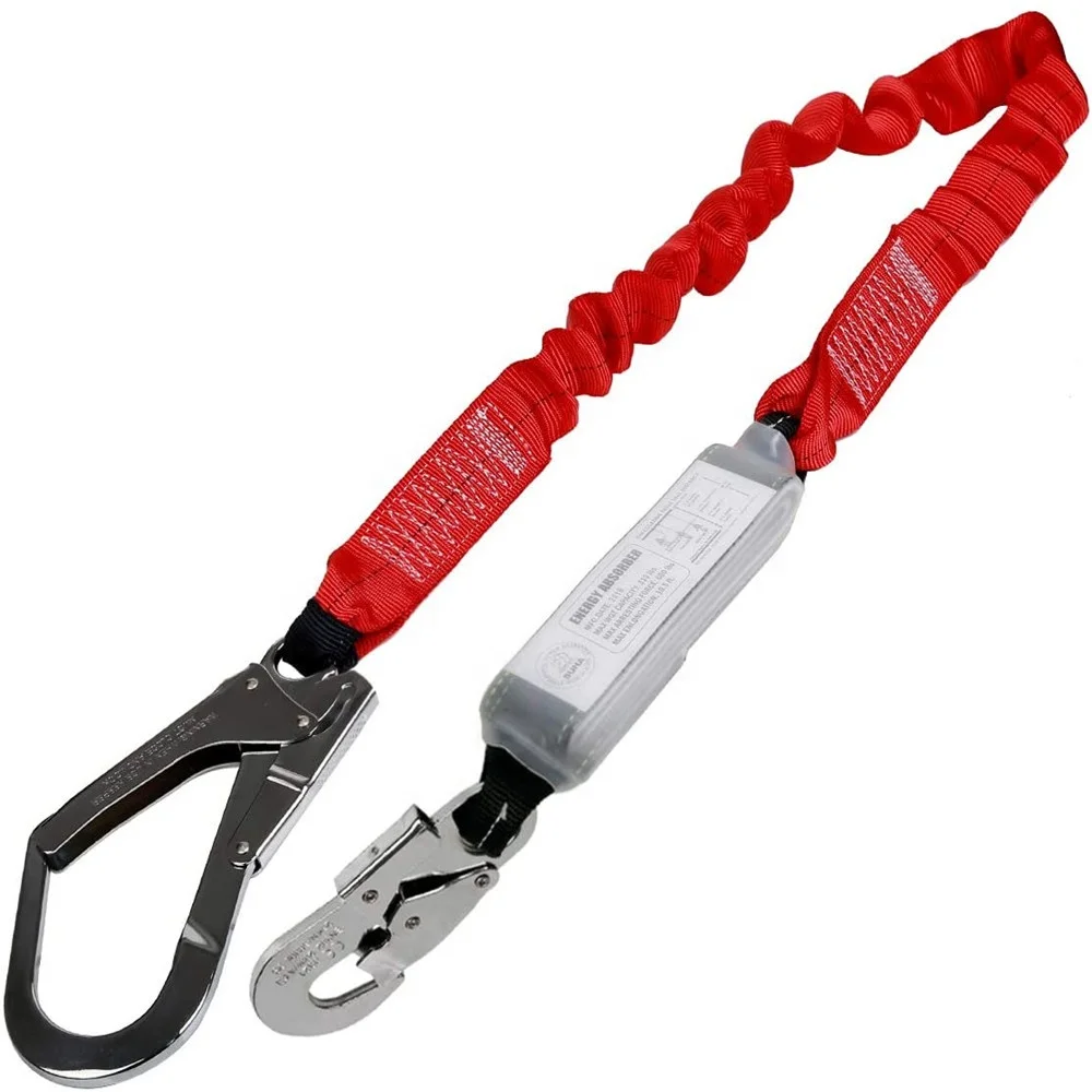 Single Leg Stretch Lanyard Fall Arrest Safety Harness Shock Resistant lanyard with energy absorption