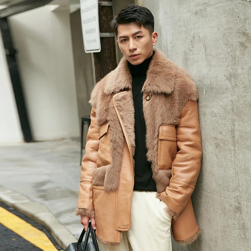 Wholesale fashion polyester Mens Winter Fake fur hood winter parka, hooded winter coat for men jacket