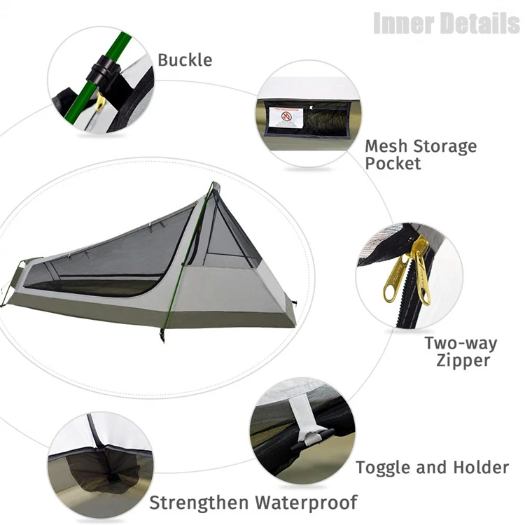 Outdoor Hiking 1-Person Elevated Tents Foldable Camping Cot Tent