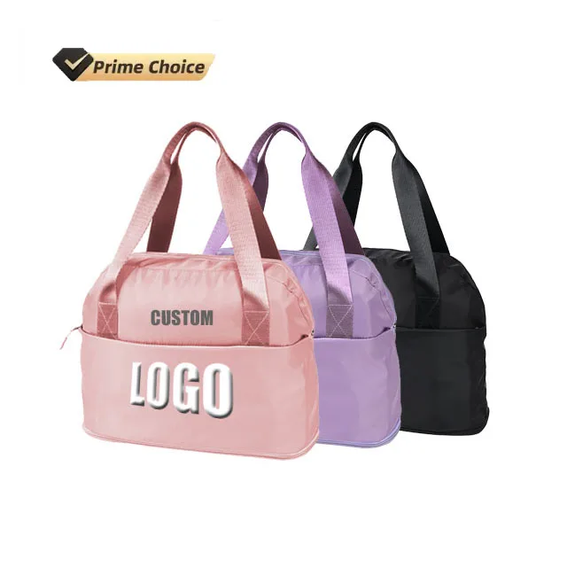 BSCI custom Foldable Expandable nylon Dry Wet Waterproof Duffel Yoga Weekend Shoulder Gym Tote Bag Women travel bags luggage