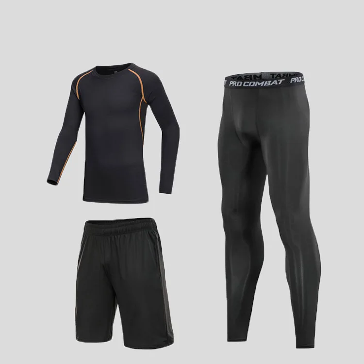 Fitness set men spring and autumn quick dry clothes sports running clothes training tights basketball equipment morning running