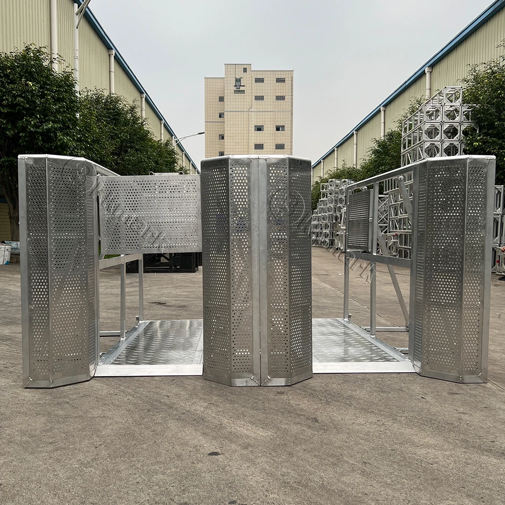 kkmark Silver Aluminum portable removable stable control snake runner line up access gate crowd control barriers