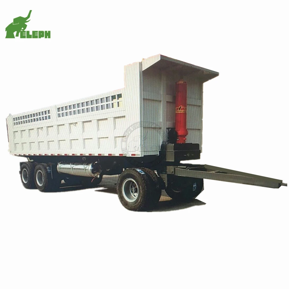 2-axis 3-axis drawbar side tipper dump trailer used 80 tons full tipping dump truck trailer 07