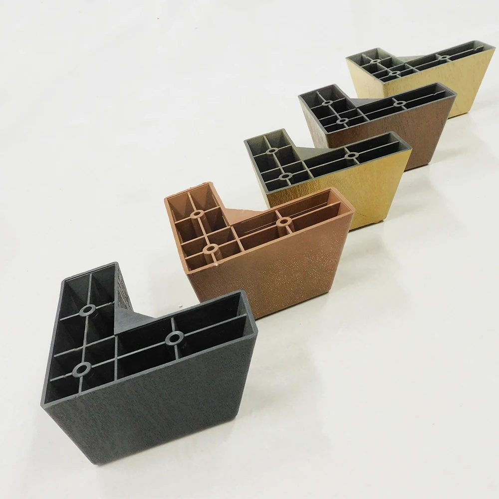 L shape sofa black plastic cabinet feet sofa leg Triangular leg of sofa
