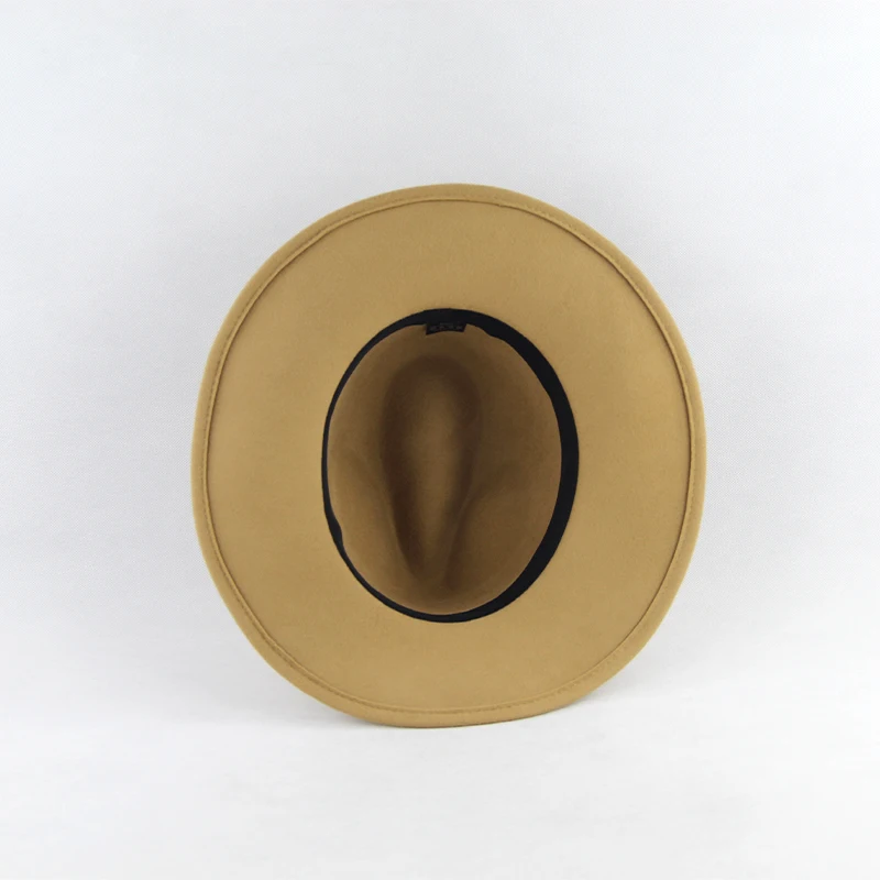 LiHua High Quality Wool Feel Hat Unisex Custom Wholesale Solid With Bee Ribbon Felt Wool Fedora Hats