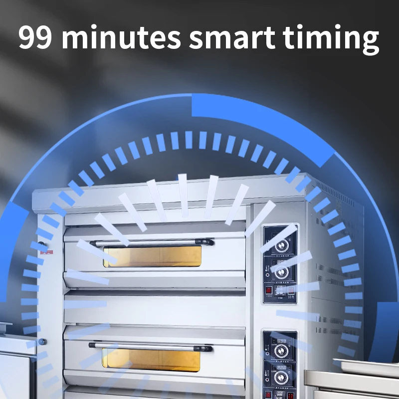 Commercial Big Gas Bakery 3 Deck 6 Tray Gas Automatic Cake and Bread gas oven for bakery