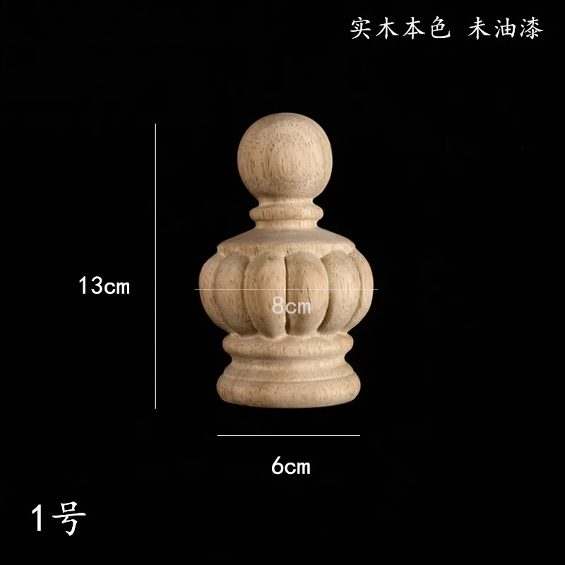 Solid Wood Carved Post Bed Handrail End Head Furniture Decoration Post Head Furniture Legs for Cabinet Table Legs Sofa Feet