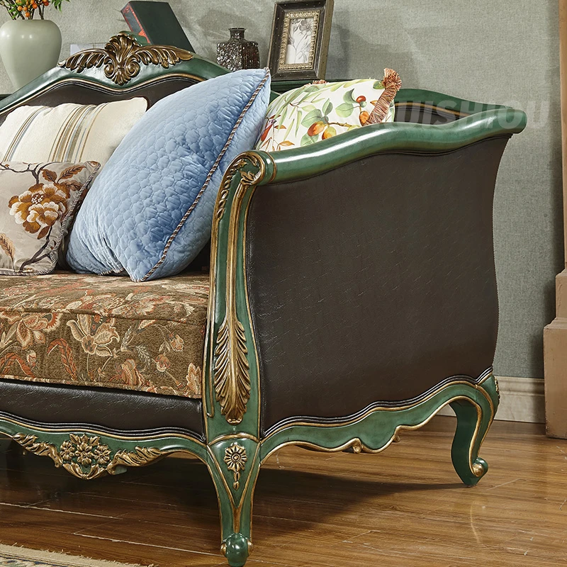 OE-FASHION Custom American Design Antique Furniture Sectional Living Room Sofas Sets Home Hotel Villa Apartment Made Wood Fabric