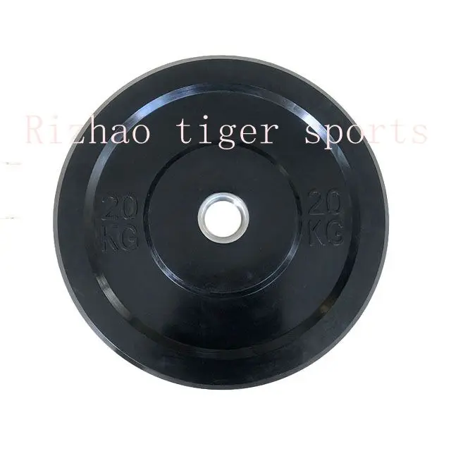 Black rubber bumper weight plate