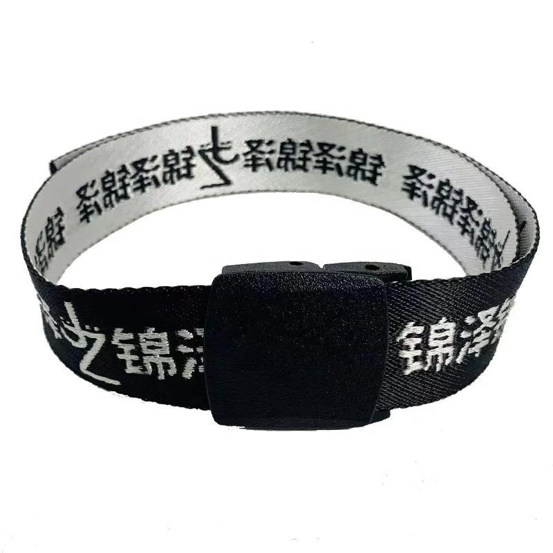 Adjustable Casual Automatic Plastic Buckle Nylon Woven Belt Fashion Business Men Women Designer Famous Branded Jacquard Belts