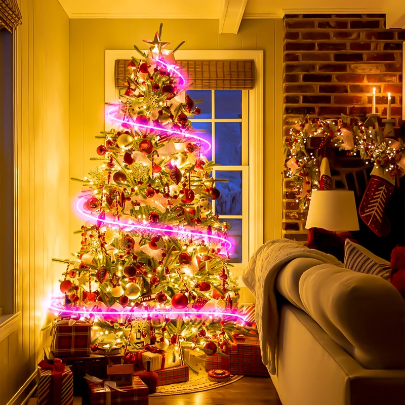 16.4FT RGB LED Strip Lights With 24-Key Remote RGB Strip Lighting For Christmas Tree Party Decor