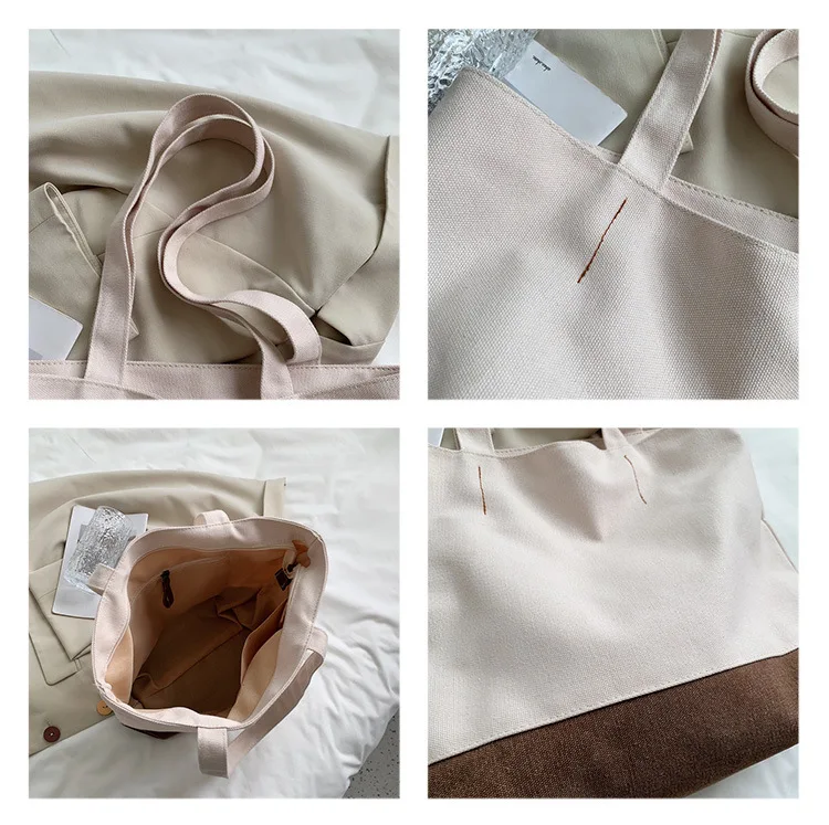 Fashion large capacity canvas tote bags ladies handbags sling casual,Classic designer cotton canvas purses handbags for women