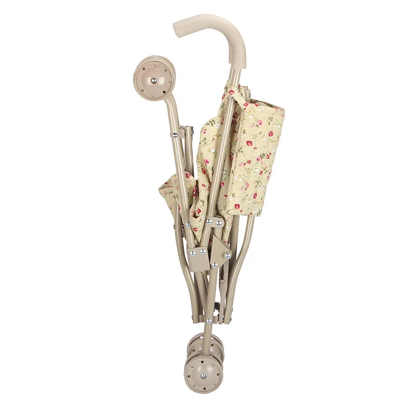 Vintage Flowers Minikane Doll Accessory Toys Dolls Cotton Stroller with Pouch