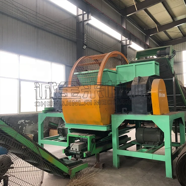  High capacity tire cutting machine Environmental protection shredder
