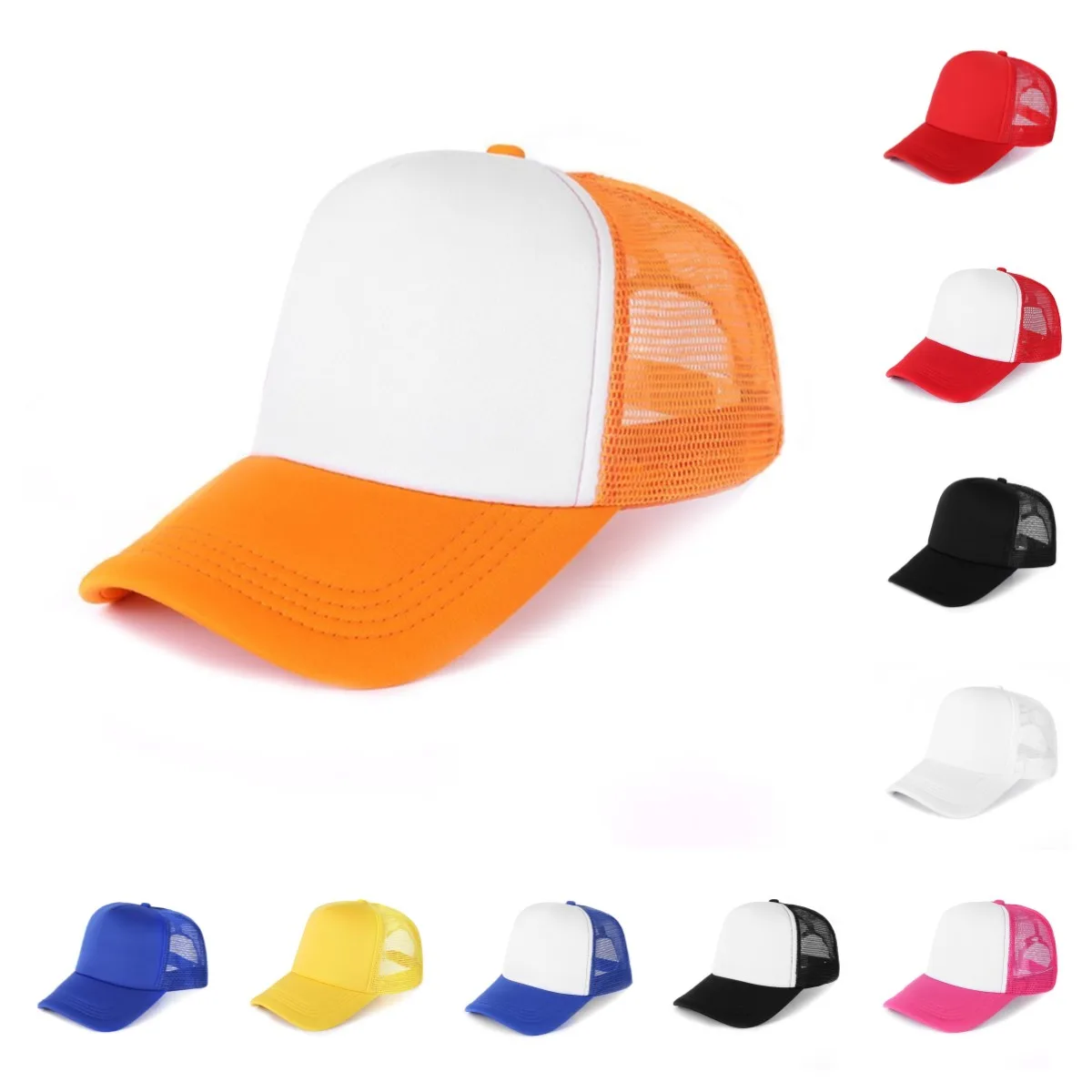 manufacturer custom logo blank 5 Panel foam mesh baseball trucker hat Advertising promotional hats caps