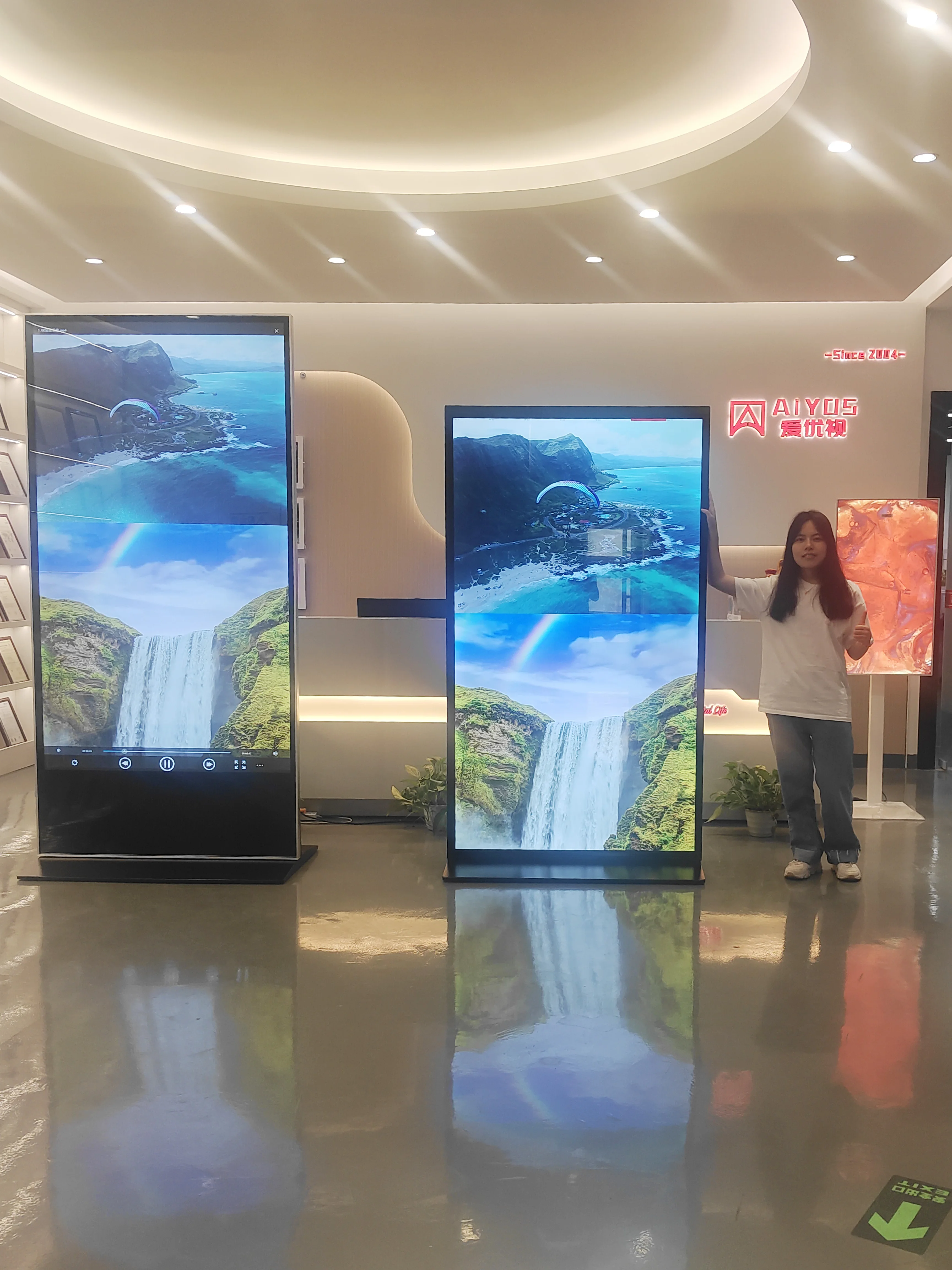 75inch Full Screen OS Android Totem Media Player Indoor Multi Touch Screen Advertising Equipments Digital Signage