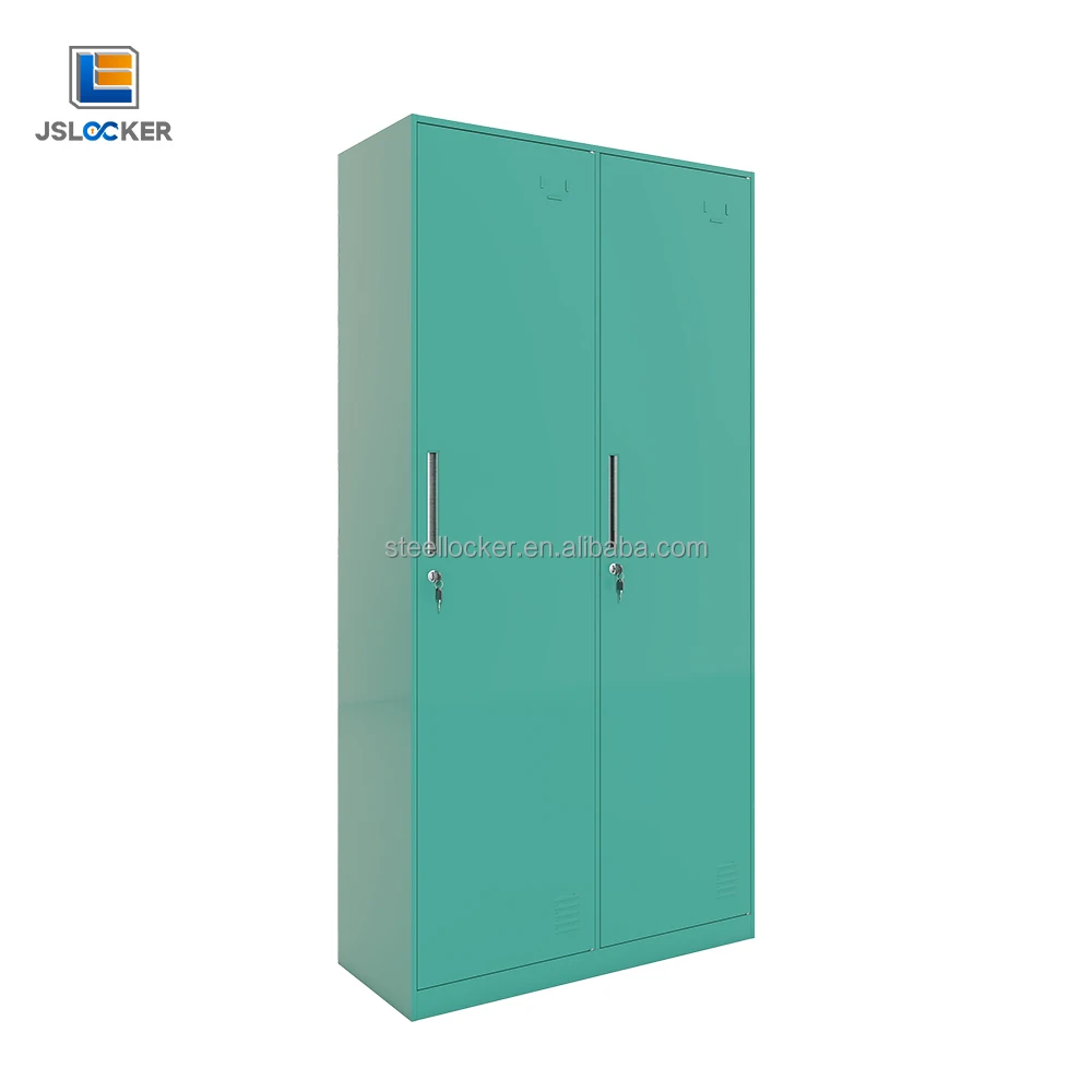 Changing Room Wardrobe Metal Lockers For Employees Clothes Storage Cabinet With Two Doors Gym Steel Locker Cabinet In Green