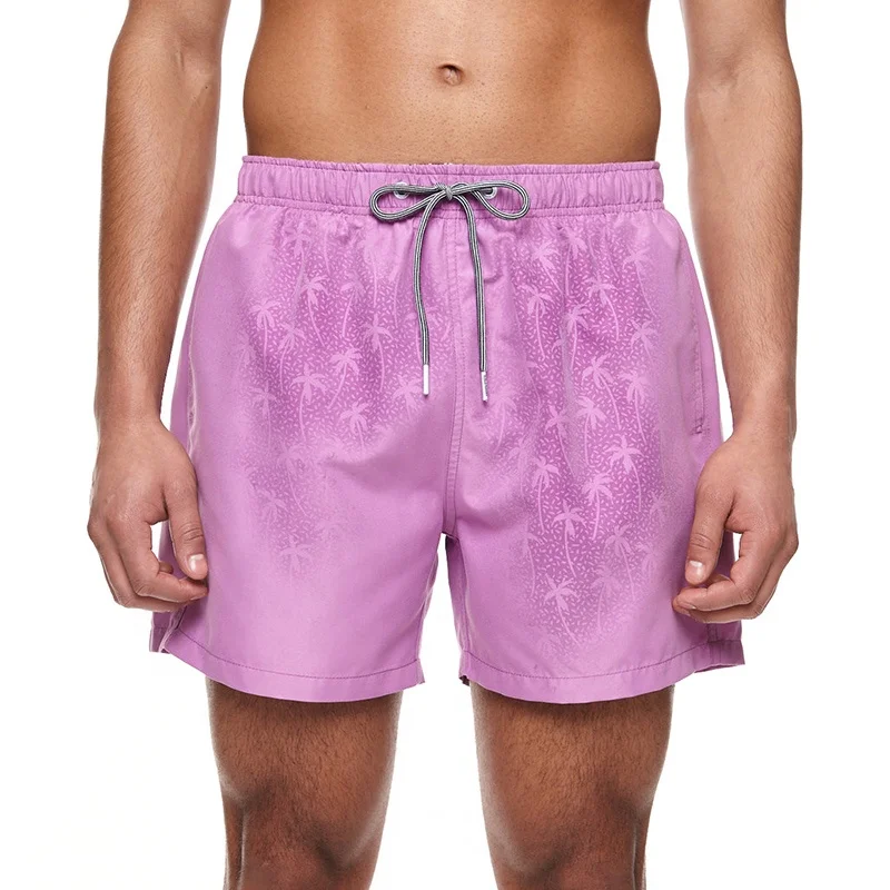 Custom Color Changing Printing Polyester Shorts Pour Hommes Swim Trunks Water Reactive Mens Swimming Shorts With Mesh Liner