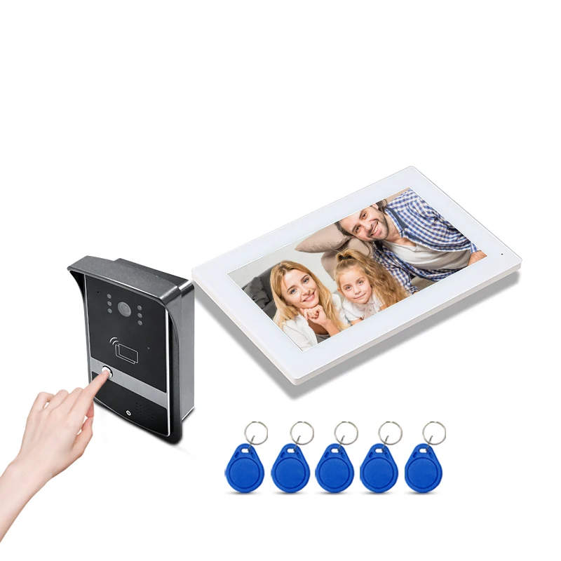7 inch full kit door access control system  night vision connect with IP cctv camera monitor door HD camera with screen price