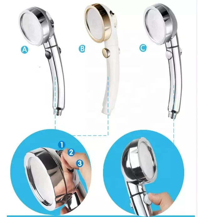 New Style 3 Function Water Saving Water Filter Handheld Shower Head Factory Direct Sale Korea Accessory Bathroom Type