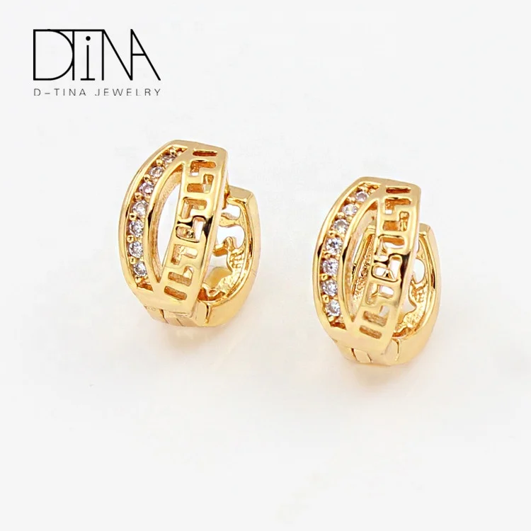 DTINA African Alloy Stud Earring Resin Saudi Bridal Vintage Gold Plated earrings