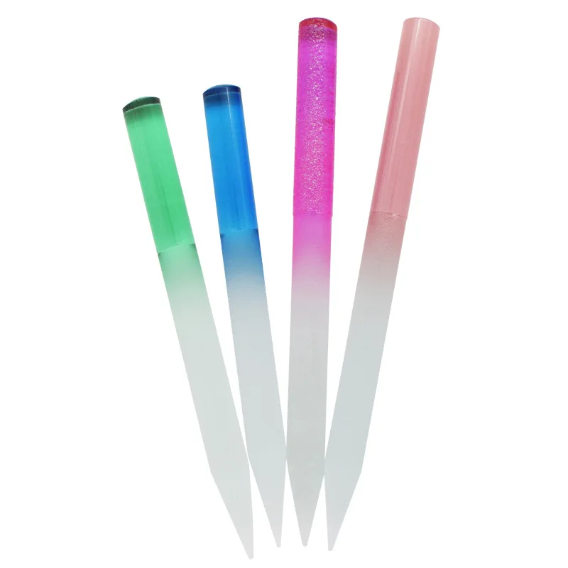 Glass Nail File Double Sided Etched Crystal Nano Glass OEM Jiangxi Glass Nail File with Case 13.5