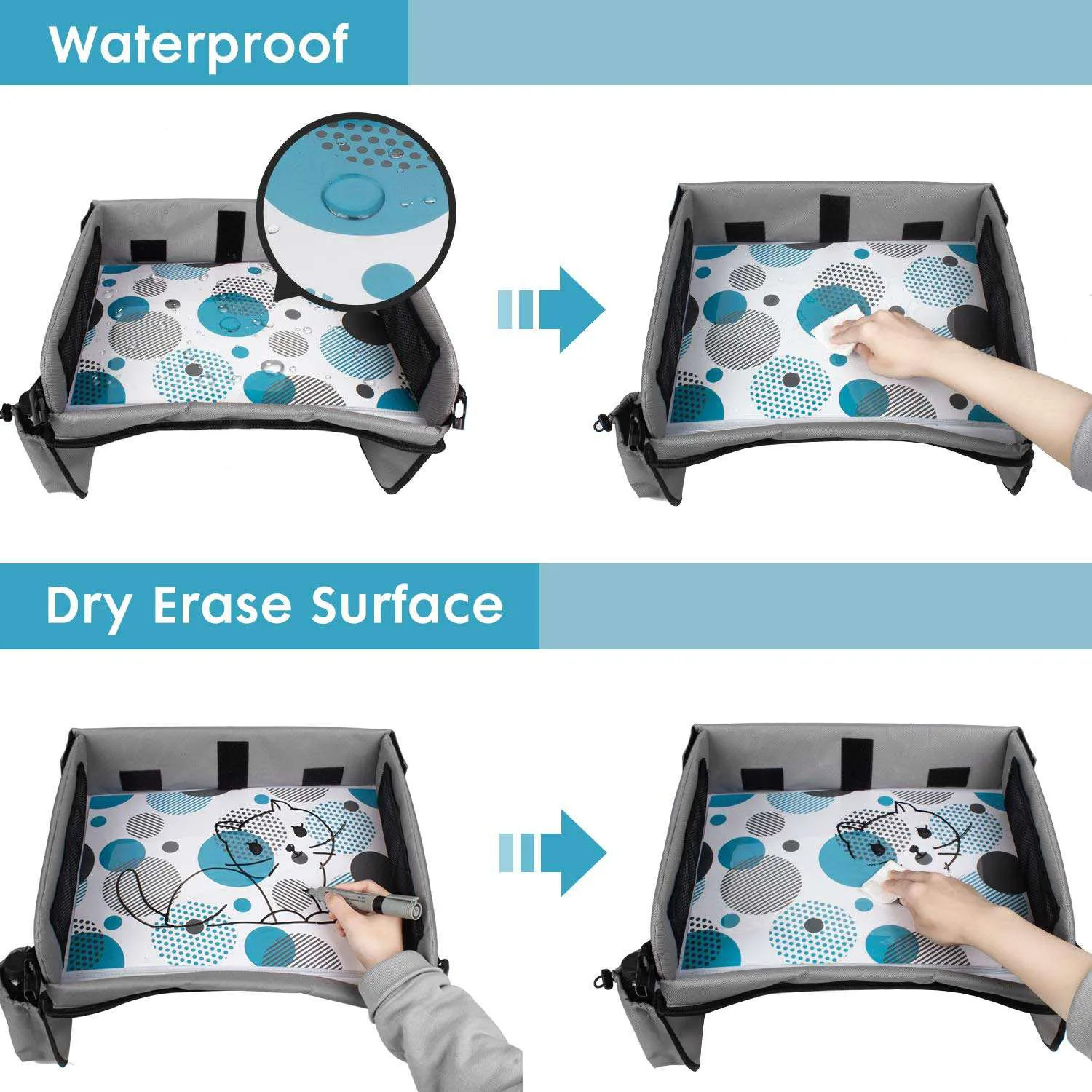 Fashion Portable Folding  Car Travel Kids Play tray  Car Seat Table Kids Travel Tray