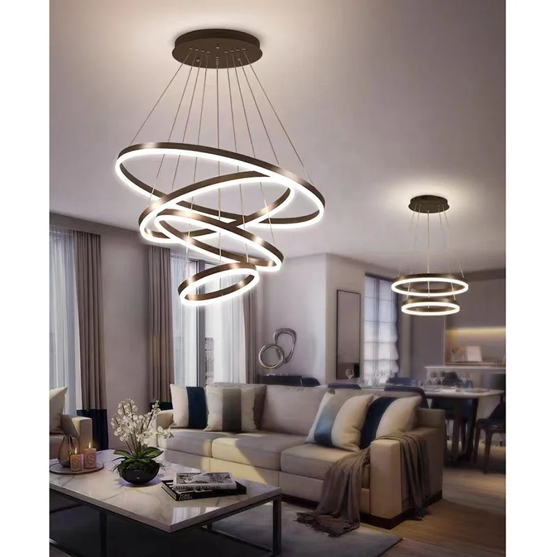 Ring Circle Decorative Modern Bedroom Living Dining Room LED Hanging Chandelier Pendant Light For Home Ceiling