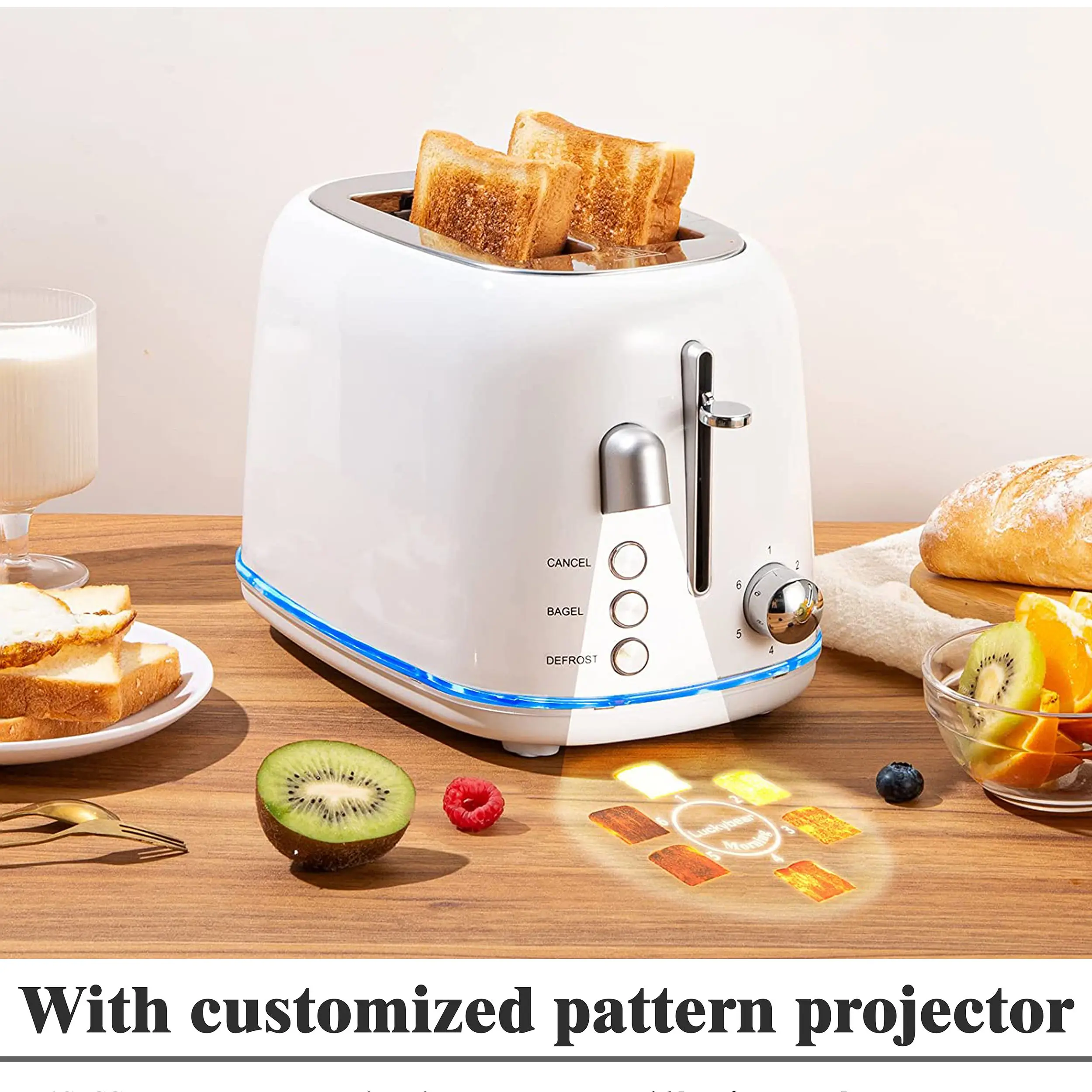 Toaster 2 Slice, Projection Toasters with Bagel, Cancel, Defrost Function and 6 Bread Shade Settings