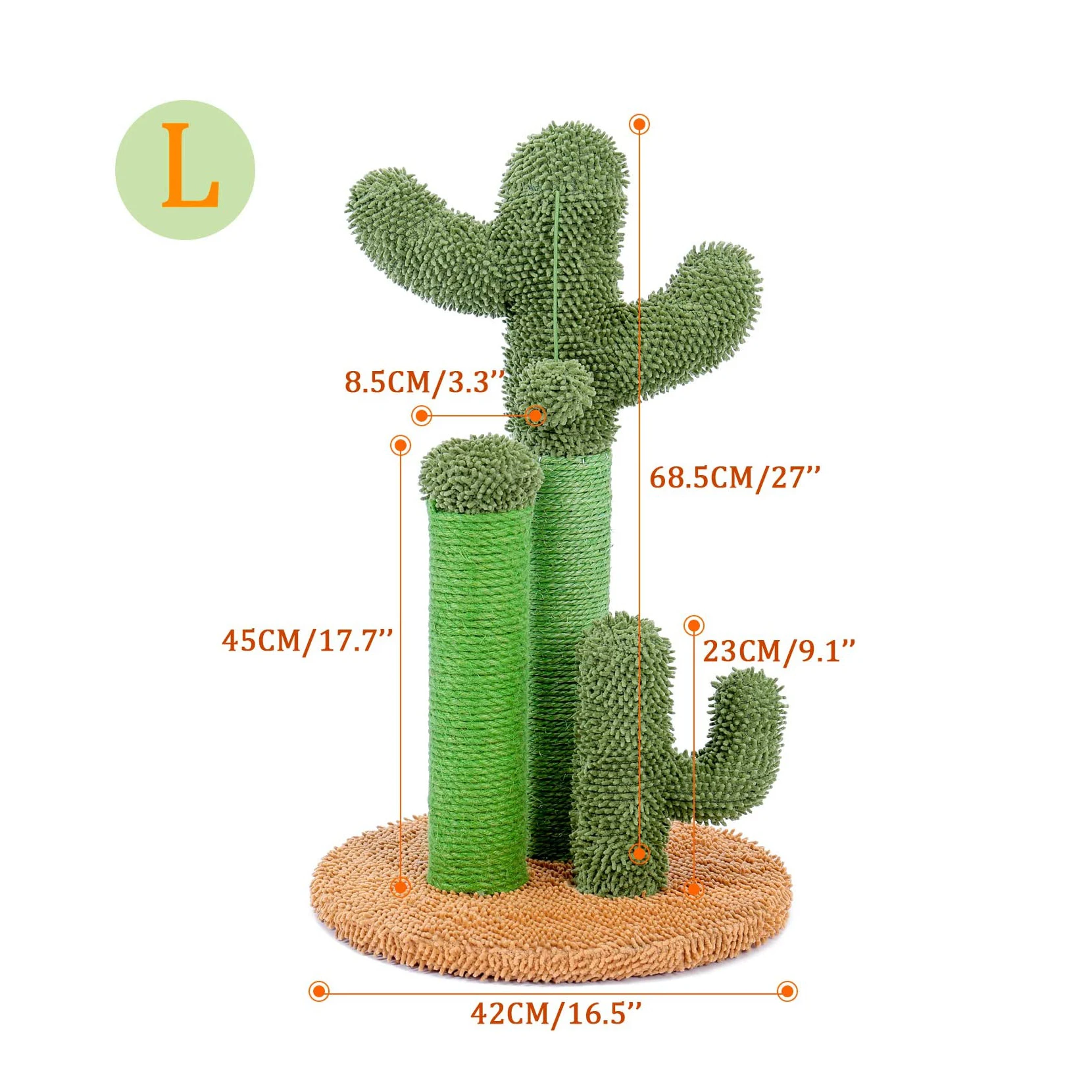 Amazon Top Seller 3 Scratching Poles Interactive Dangling Ball Cactus Cat Scratching Post Cactus Cat Scratcher