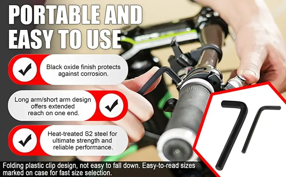 Factory sale carbon steel high hardness Allen key wrench black maintenance hand tool