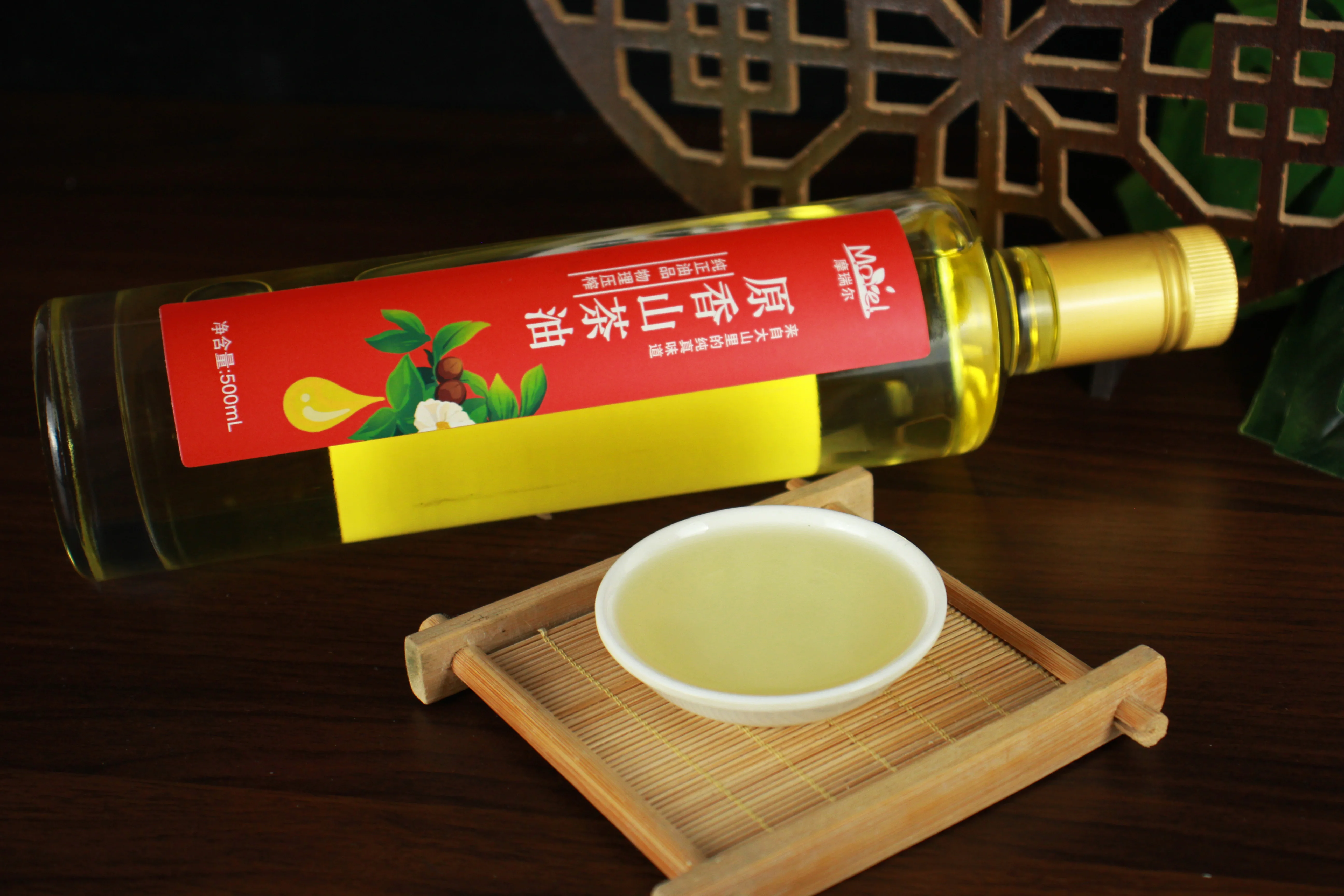 Camellia Seed Oil Wholesale Cold Pressed Pure Bottle Golden Glass Packaging Food Cosmetic Orient Color Cooking Skin Origin Type