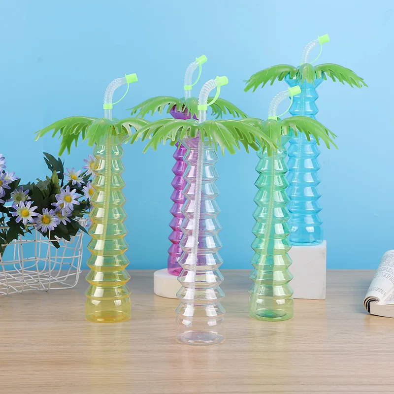 Cute Gifts 500ML Bottles Plastic Water Bottle Portable Led Palm Tree Yard Slush Party Cup