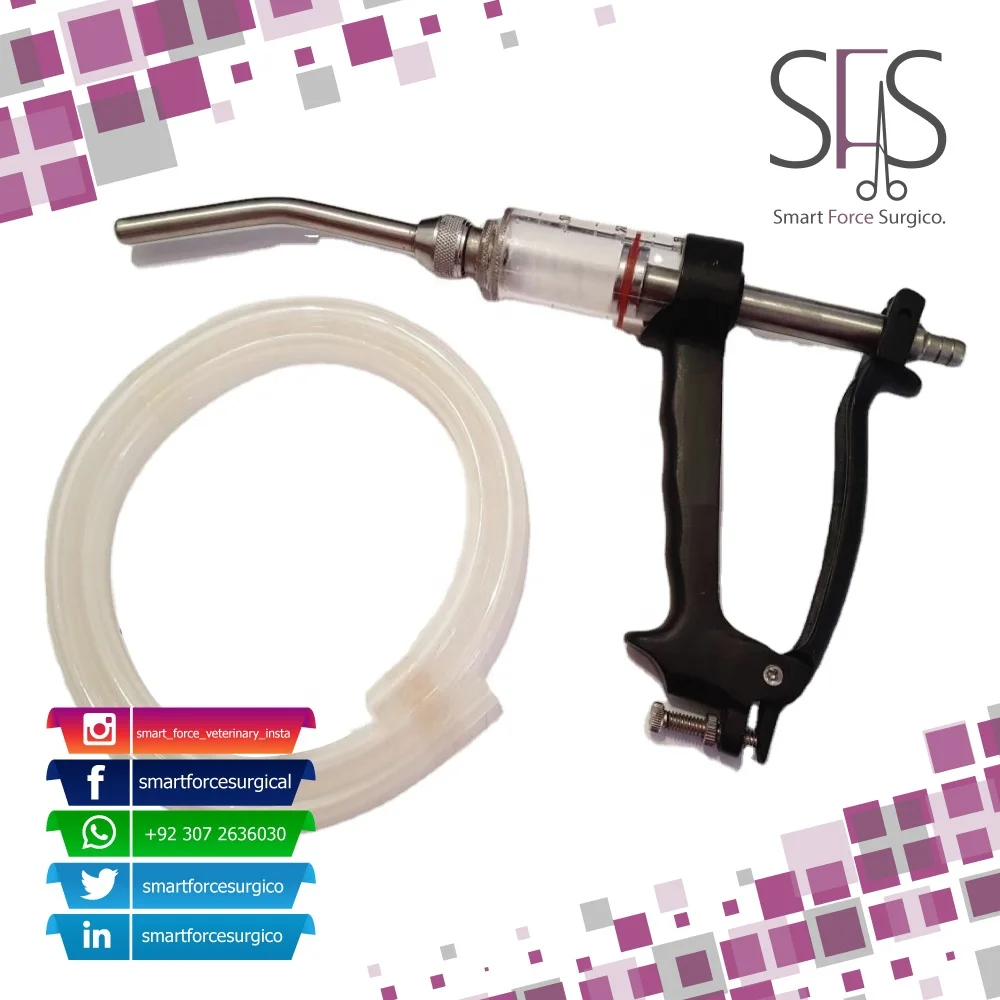 Automatic Drenching Gun Syringe, Veterinary Cattle Vaccine Drencher Premium Quality Instruments for Animals Care