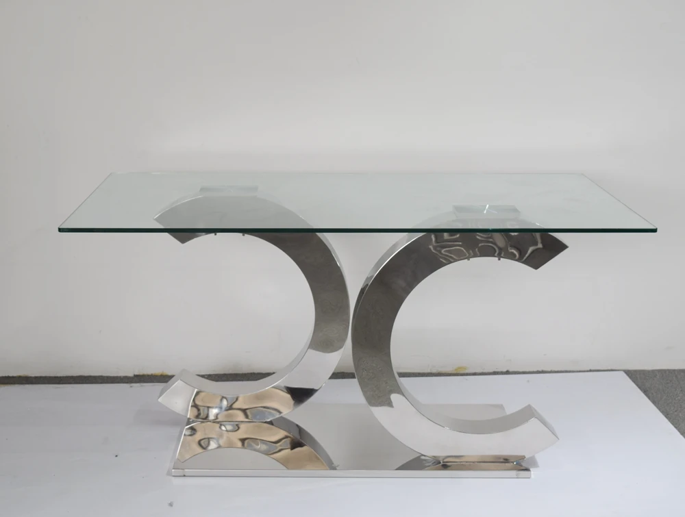 A8086  Glass top rectangular dining table home furniture