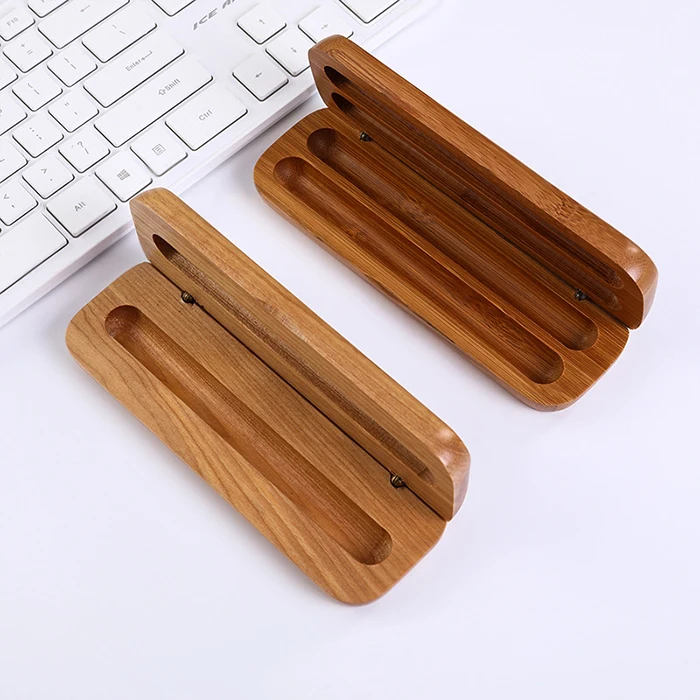 gift packaging for gel ballpoint roller pen custom logo wooden bamboo box