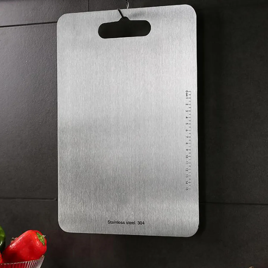 SUS-304 Strong Durable Easy Clean Large Chopping Boards Stainless Steel Cutting Board for Kitchen