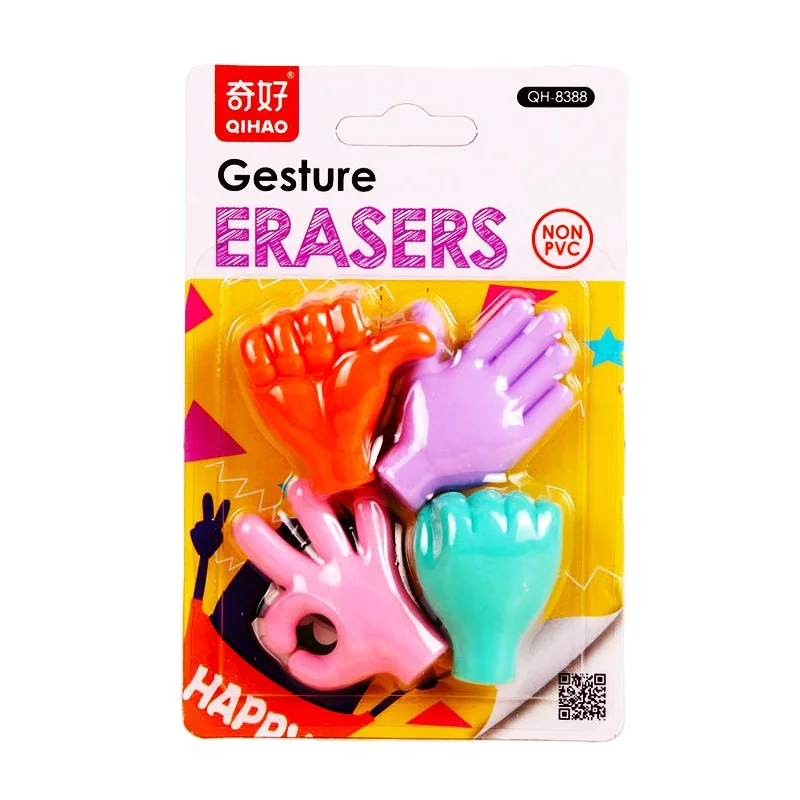 wholesale kids finger gesture shape Eraser school gifts rubber pupils office supplies prize eraser