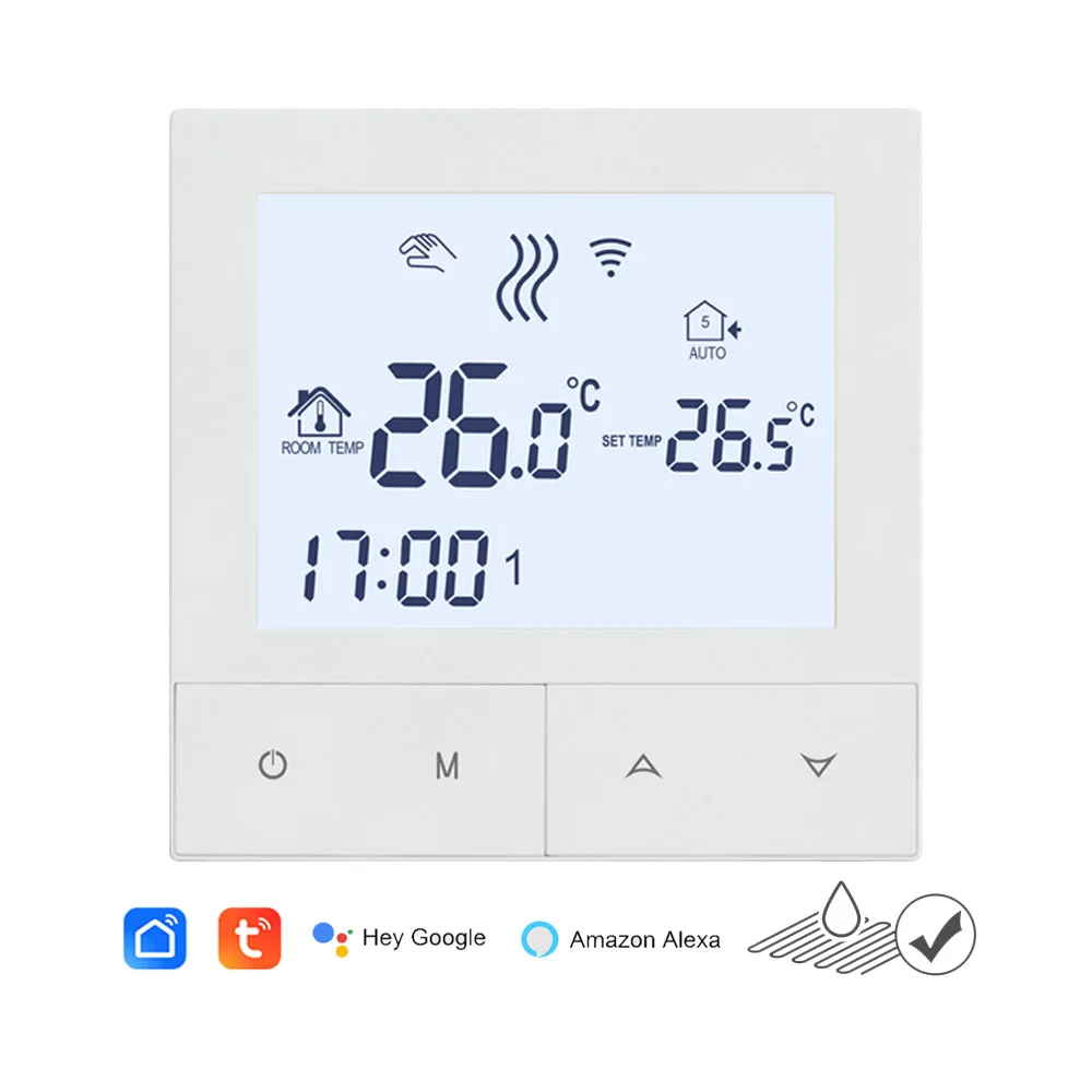 Beok water underfloor heating thermostat with Tuya WiFi function to control thermal actuators for hydraulic system