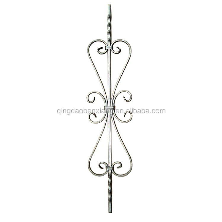 Ornamental Forged Steel Element Powder Coated Wrought Iron Balusters for Garden or Farm Fence Metal Parts