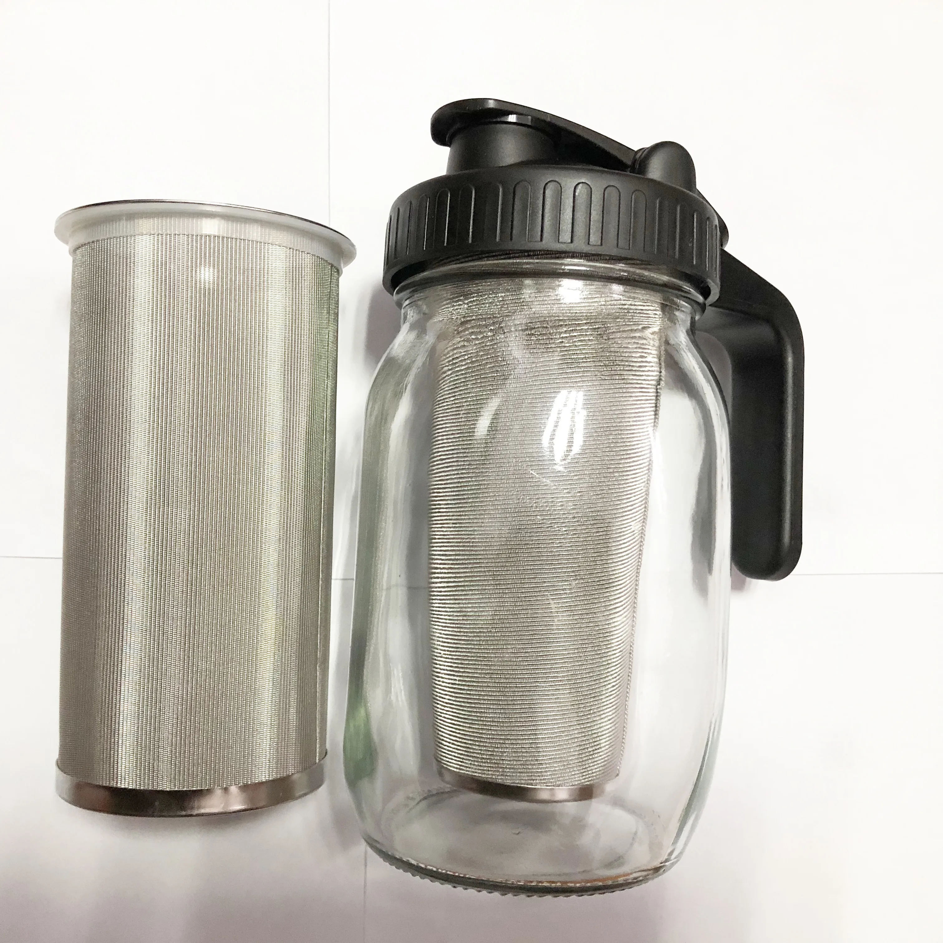 Кофеварка холодного приготовления кофейник сетчатый фильтр из нержавеющей стали каменная банка с широким горлышком откидная крышка ручкой