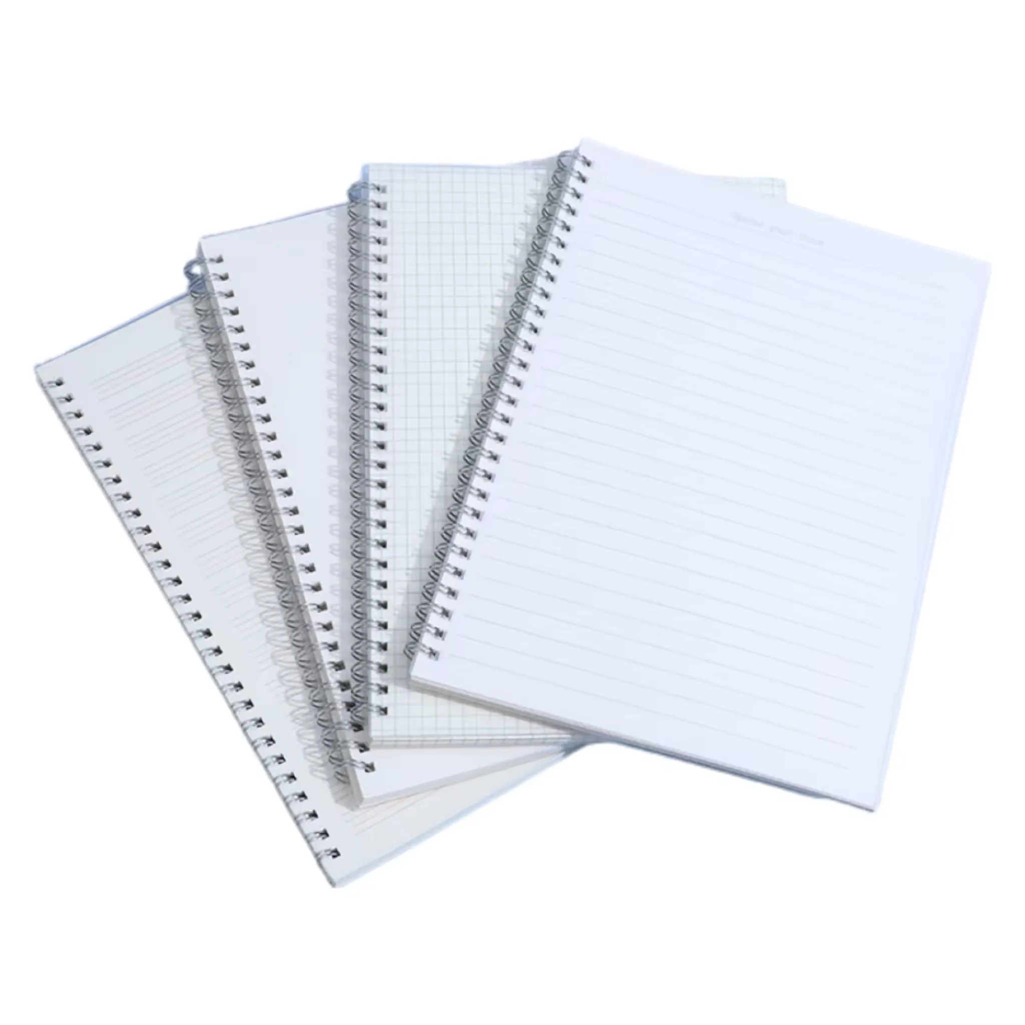 professional custom planner printing gold spiral coil notebooks 100 sheet inside pages clear transparent pvc cover journal