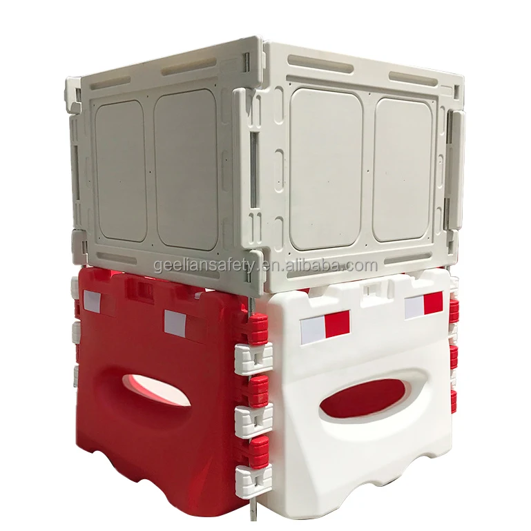 Yellow Red Gate Pedestrian Fence Plastic Water Filled Road Safety road Barrier