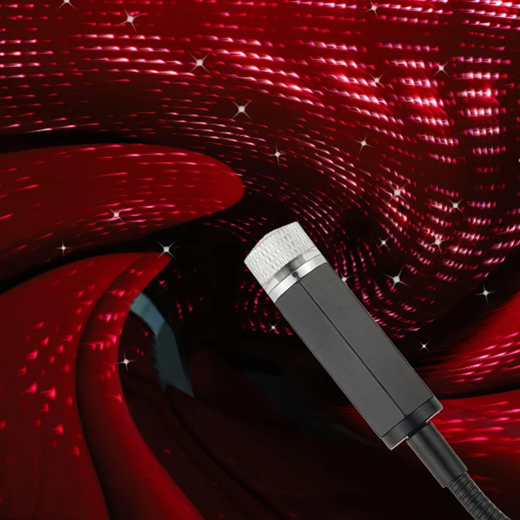 Car interior decoration sky starry dot laser projector red usb 360 degree rotating star light