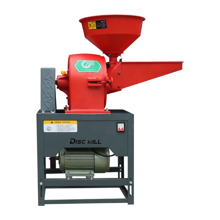 DAWN AGRO Home Use Wheat Flour Mill Corn Milling Machine Disc Mill Pulverizer Grain Grinder Machinery Grinding Spice
