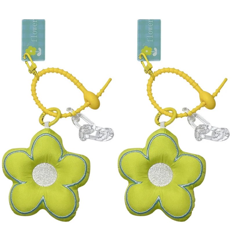 Самый популярный дешевый картонный дизайн весенний цветочный тканевый 3D брелок с брелоком для сумки