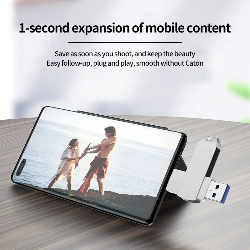 New Dual-use metal u disk type-c rotating car USB 3.1 high-speed large-capacity computer mobile phone flash u drive